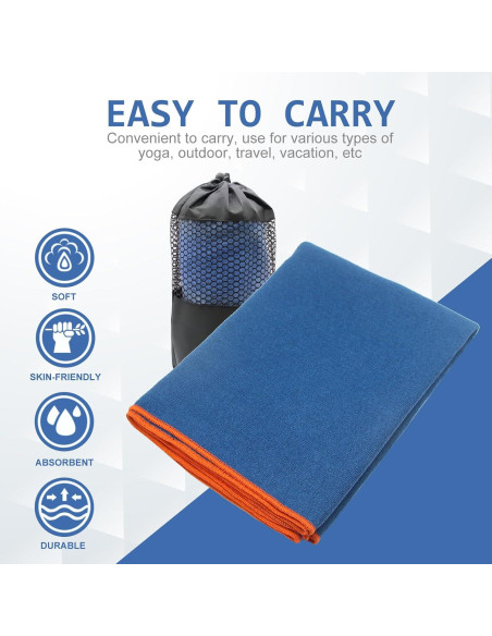 Toalla de Yoga Antideslizante Eunzel 2 Piezas 182x61 cm