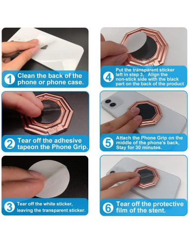 Soporte para Teléfono Celular CLZWiiN Oro Rosa Plegable 360