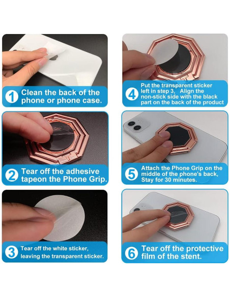 Soporte para Teléfono Celular CLZWiiN Oro Rosa Plegable 360 Soporte para Teléfono Celular CLZWiiN Oro Rosa Plegable 360