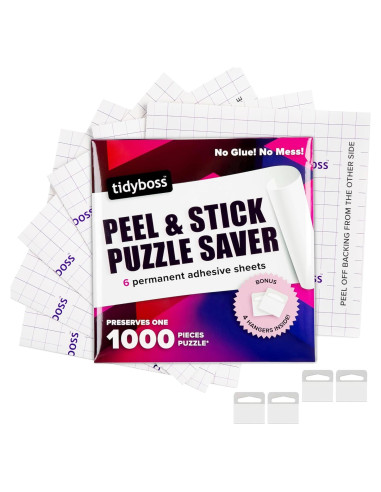 Paquete de 6 Hojas de Pegamento para Rompecabezas Tidyboss 1000 Piezas
