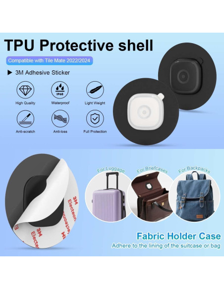 Funda Impermeable para Tile Mate 2024 - 2 Piezas Negro y Blanco