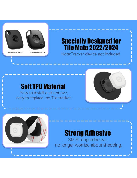 Funda Impermeable para Tile Mate 2024 - 2 Piezas Negro y Blanco