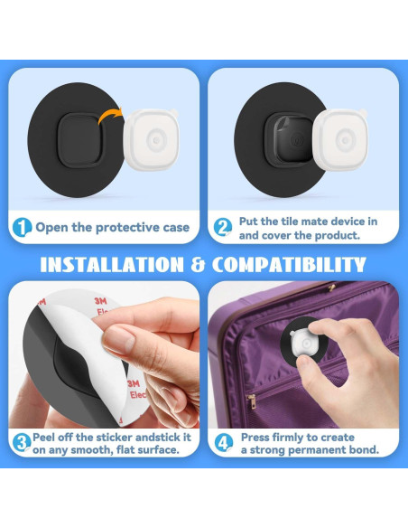 Funda Impermeable para Tile Mate 2024 - 2 Piezas Negro y Blanco