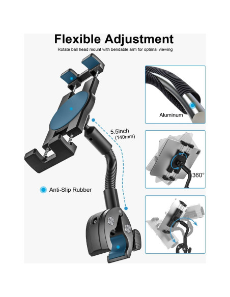 Soporte para Tableta Gooseneck Woleyi para Bicicleta 4-13"