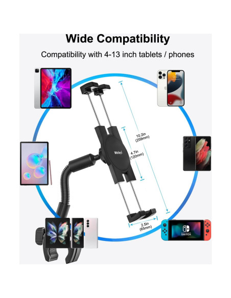 Soporte para Tableta Gooseneck Woleyi para Bicicleta 4-13"