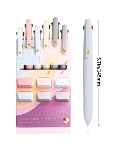 Bolígrafos Multicolor Ddaowanx 4-en-1 0.5mm Suave - 12 Pcs