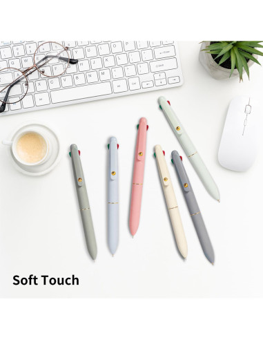 Bolígrafos Multicolor Ddaowanx 4-en-1 0.5mm Suave - 12 Pcs