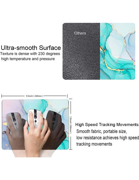 Alfombrilla de Ratón Armanza Mármol Azul Cian 24.1x20.1 cm