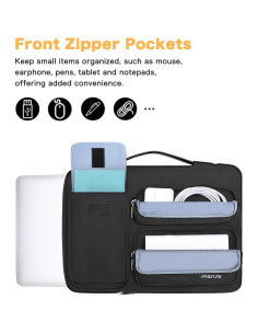 Funda Protectora para Laptop 13" MOSISO Negra con 3 Bolsillos 2