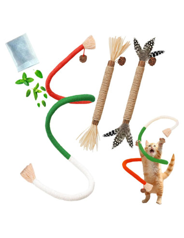 Juguetes para Gatos GREMBEB 3PCS Hierba Gatera Interactiva