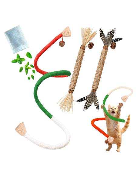 Juguetes para Gatos GREMBEB 3PCS Hierba Gatera Interactiva