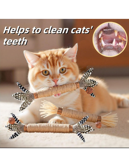 Juguetes para Gatos GREMBEB 3PCS Hierba Gatera Interactiva