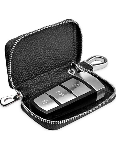 Funda de Llave de Coche Buffway de Cuero Genuino - Negro