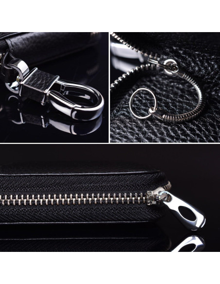 Funda de Llave de Coche Buffway de Cuero Genuino - Negro