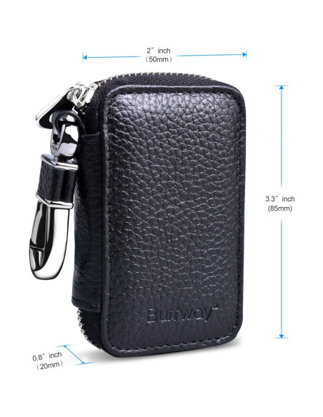Funda de Llave de Coche Buffway de Cuero Genuino - Negro