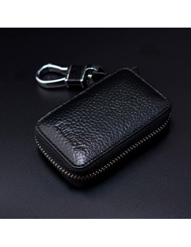 Funda de Llave de Coche Buffway de Cuero Genuino - Negro