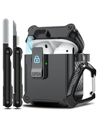 Funda Protectora RFUNGUANGO para AirPods 1ra/2da - Negro