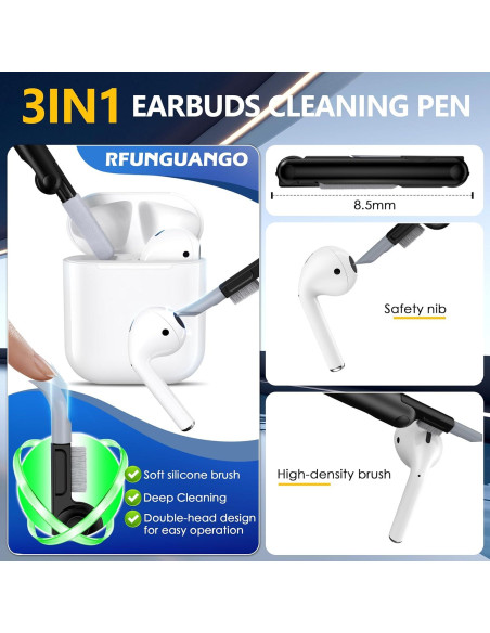 Funda Protectora RFUNGUANGO para AirPods 1ra/2da - Negro