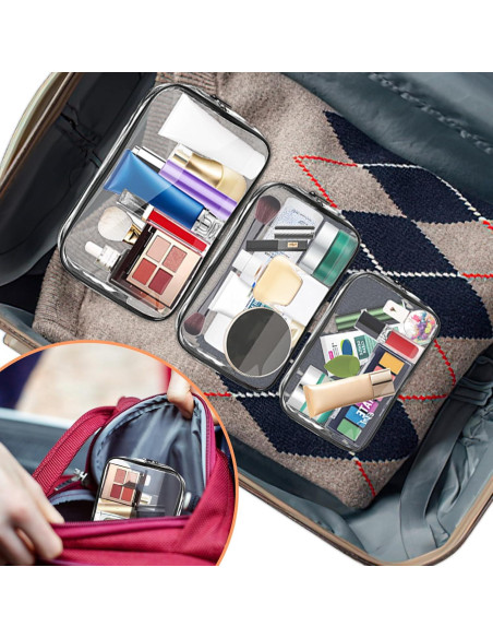 Bolsa de Aseo Transparente AURUZA 4 Paquetes TSA PVC