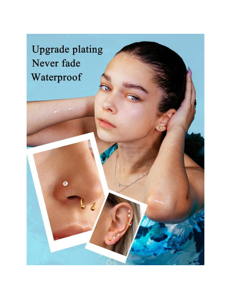 JeryWe 27 Piezas Pendientes de Cartílago Acero Inoxidable JeryWe 27 Piezas Pendientes de Cartílago Acero Inoxidable