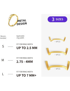 Conjunto de 12 Protectores de Anillo de Metal ELETIUO - 3 Tamaños 2