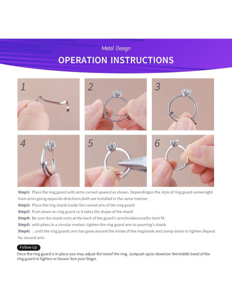 Conjunto de 12 Protectores de Anillo de Metal ELETIUO - 3 Tamaños