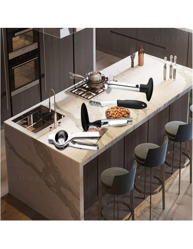 Conjunto de 4 Herramientas de Cocina Yamesu: Cortador de Manzanas, Deshuesador de Cereza, Pelador de Piña y Pimiento