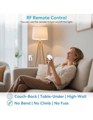 Adaptador de Enchufe Inalámbrico LoraTap con Control Remoto 10A