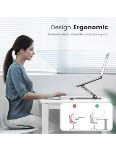 Soporte de Laptop Orlian ST01 Negro Ajustable Ergonómico 2