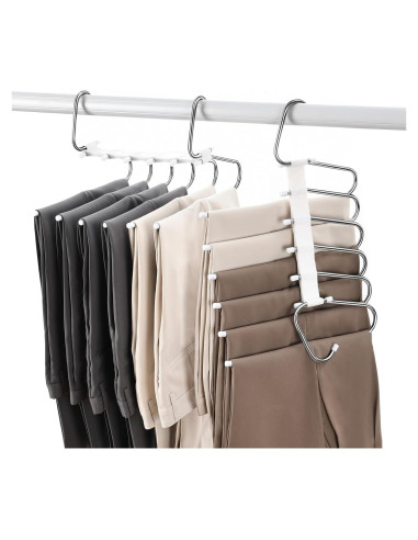 Perchas Plegables Fayleeko Antideslizantes para Pantalones 6 Capas