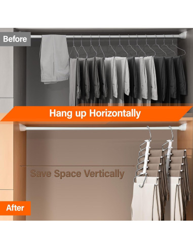 Perchas Plegables Fayleeko Antideslizantes para Pantalones 6 Capas