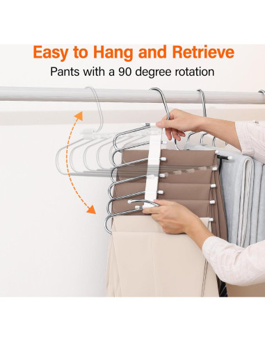 Perchas Plegables Fayleeko Antideslizantes para Pantalones 6 Capas