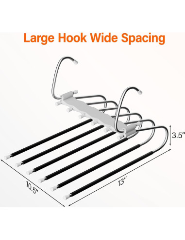 Perchas Plegables Fayleeko Antideslizantes para Pantalones 6 Capas