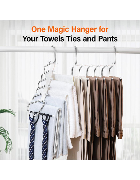 Perchas Plegables Fayleeko Antideslizantes para Pantalones 6 Capas