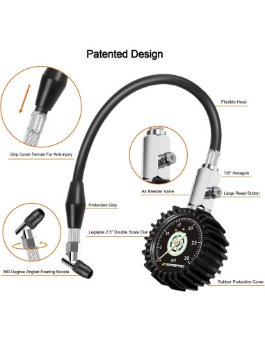 Manómetro de presión ATsafepro 30 PSI analógico 2.5"