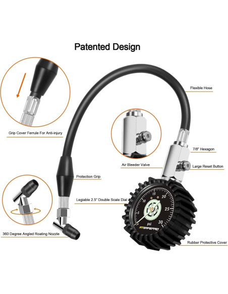 Manómetro de presión ATsafepro 30 PSI analógico 2.5"