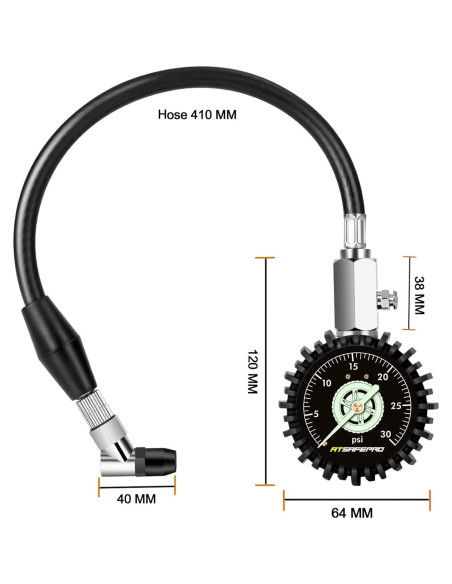 Manómetro de presión ATsafepro 30 PSI analógico 2.5"