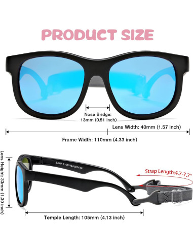 Gafas de Sol Polarizadas LIU-WEN para Bebés 0-24 Meses