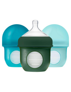 Boon Nursh Botellas Anticólicos de Silicona 113.4g - Azul - 3 Unidades