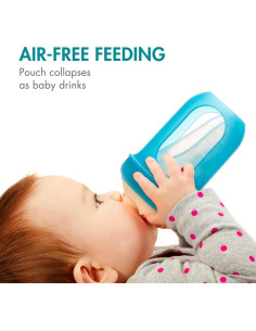 Boon Nursh Botellas Anticólicos de Silicona 113.4g - Azul - 3 Unidades 2