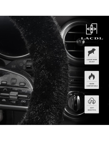 Funda de Volante LACDL CLASSY MINK Peluche Suave 37-38cm