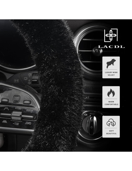 Funda de Volante LACDL CLASSY MINK Peluche Suave 37-38cm