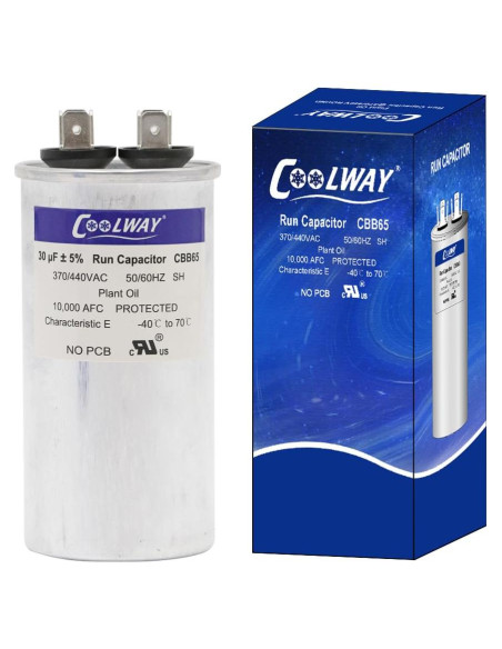 Capacitor de Arranque Doble COOLWAY 30uF 370/440V CBB65 Capacitor de Arranque Doble COOLWAY 30uF 370/440V CBB65
