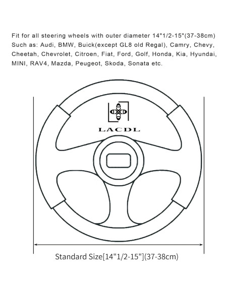 Funda de Volante LACDL CLASSY MINK Peluche Suave 37-38cm
