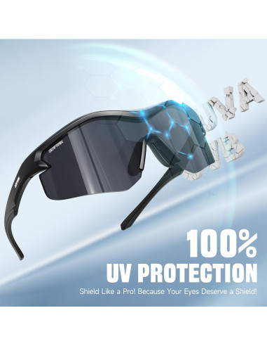 Gafas de sol deportivas DEAFRAIN UV400 para hombres y mujeres
