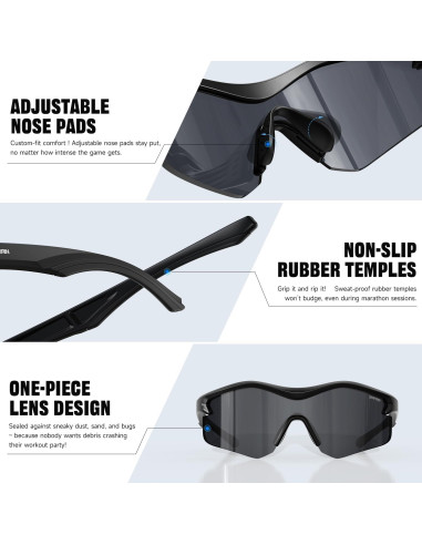 Gafas de sol deportivas DEAFRAIN UV400 para hombres y mujeres