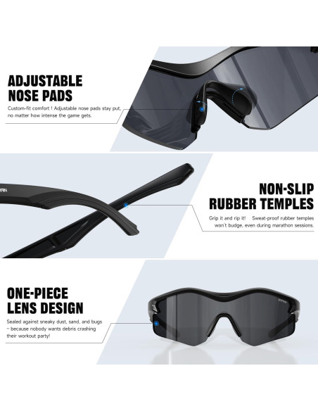 Gafas de sol deportivas DEAFRAIN UV400 para hombres y mujeres