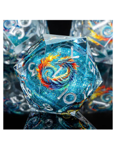 Conjunto de Dados D&D OUKELANWO Líquido Azul 7 Piezas