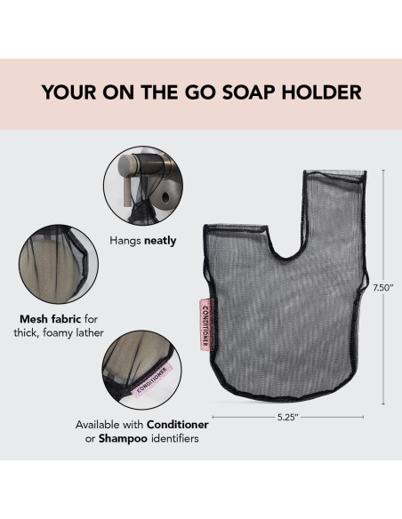 Bolsa de Jabón Sólido Kitsch Negra - Funda para Ducha