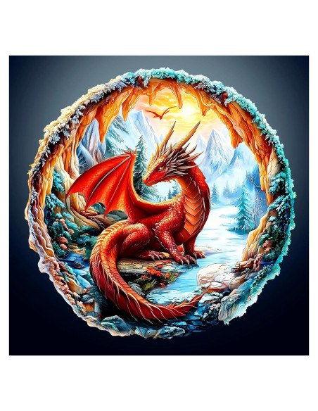 Rompecabezas de Madera 3D DOCRAGI Dragón Carmesí 95 Piezas